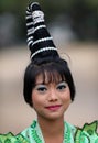 Beautiful woman at novice ceremony, Myanmar