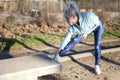 woman stretching before running outdoors Royalty Free Stock Photo