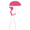 Beautiful woman with pink umbrella