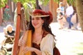 Beautiful Woman Playing Harp