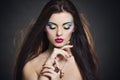 Beautiful woman portrait with bright colourful makeup Royalty Free Stock Photo