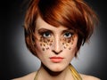 Beautiful woman portrait with creative make-up Royalty Free Stock Photo