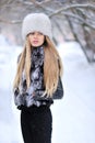 Beautiful woman portrait in winter