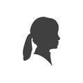 Beautiful woman profile silhouettes vector young female face design, beauty girl head, fashion lady graphic portrait