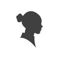 Beautiful woman profile silhouettes vector young female face design, beauty girl head, fashion lady graphic portrait