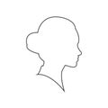 Beautiful woman profile silhouettes vector young female face design, beauty girl head, fashion lady graphic portrait Royalty Free Stock Photo