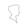 Beautiful woman profile silhouettes vector young female face design, beauty girl head, fashion lady graphic portrait