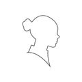 Beautiful woman profile silhouettes vector young female face design, beauty girl head, fashion lady graphic portrait