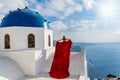 Beautiful woman in a red dress Royalty Free Stock Photo