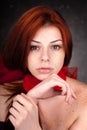 Beautiful woman with red hair and freckles Royalty Free Stock Photo