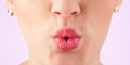 Beautiful woman red lips close up Royalty Free Stock Photo