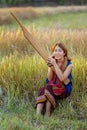 Beautiful Woman reed organ played by people of northeastern