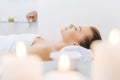 beautiful woman relaxing on massage table Royalty Free Stock Photo