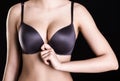 Beautiful woman's breasts in bra Royalty Free Stock Photo