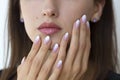 Beautiful woman`s nails with beautiful french manicure ombre Royalty Free Stock Photo