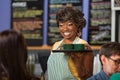 Beautiful Woman Serving Drinks