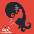 Beautiful woman silhouette. Girls collection