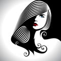 Beautiful woman silhouette in glamourus syle Royalty Free Stock Photo