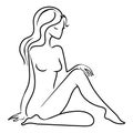 Beautiful woman sitting illustration