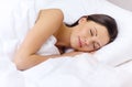 Beautiful woman sleeping in bed Royalty Free Stock Photo