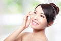 Beautiful woman smile face with clean face skin Royalty Free Stock Photo