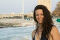 Beautiful Woman Smiling on Beach