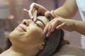 Beautiful woman in spa salon getting face treatment Royalty Free Stock Photo