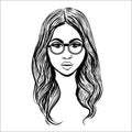 Beautiful woman with specs. Vector illustration