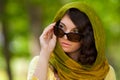 Beautiful woman with sunglasses outdoor Royalty Free Stock Photo