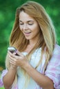 Beautiful woman talking mobile phone Royalty Free Stock Photo