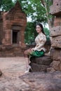 Beautiful woman in Thai traditional dress Royalty Free Stock Photo