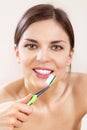 Beautiful woman with tooth-brush l