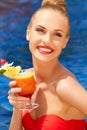 Beautiful woman with tropical cocktail