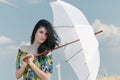 Beautiful woman with umbrella Royalty Free Stock Photo