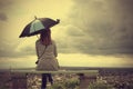 Beautiful woman with the umbrella Royalty Free Stock Photo