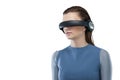 Beautiful woman using virtual reality headset Royalty Free Stock Photo