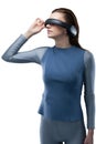 Beautiful woman using virtual reality headset Royalty Free Stock Photo
