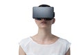 Beautiful woman using virtual reality headset Royalty Free Stock Photo