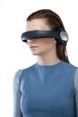 Beautiful woman using virtual reality headset Royalty Free Stock Photo