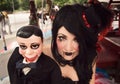 Beautiful Woman With Ventriloquist Dummy