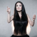 Beautiful woman with very long hair