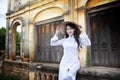 Beautiful woman with Vietnam culture traditional dress, Ao dai Royalty Free Stock Photo