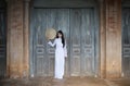 Beautiful woman with Vietnam culture traditional dress, Ao dai Royalty Free Stock Photo