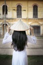 Beautiful woman with Vietnam culture traditional dress, Ao dai Royalty Free Stock Photo