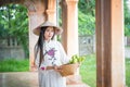 Beautiful woman with Vietnam culture tranditional dress Royalty Free Stock Photo