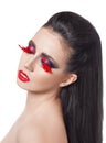 Beautiful woman with vivid creative makeup Royalty Free Stock Photo