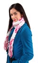 Beautiful Woman Wearing a Scarf and a winter Coat Royalty Free Stock Photo