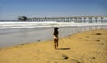 Beautiful Woman White Bikini San Diego Beach UCSD Scripps Pier