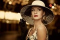 Beautiful woman in white hat