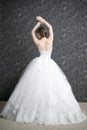 Beautiful woman in white wedding dress with corset Royalty Free Stock Photo